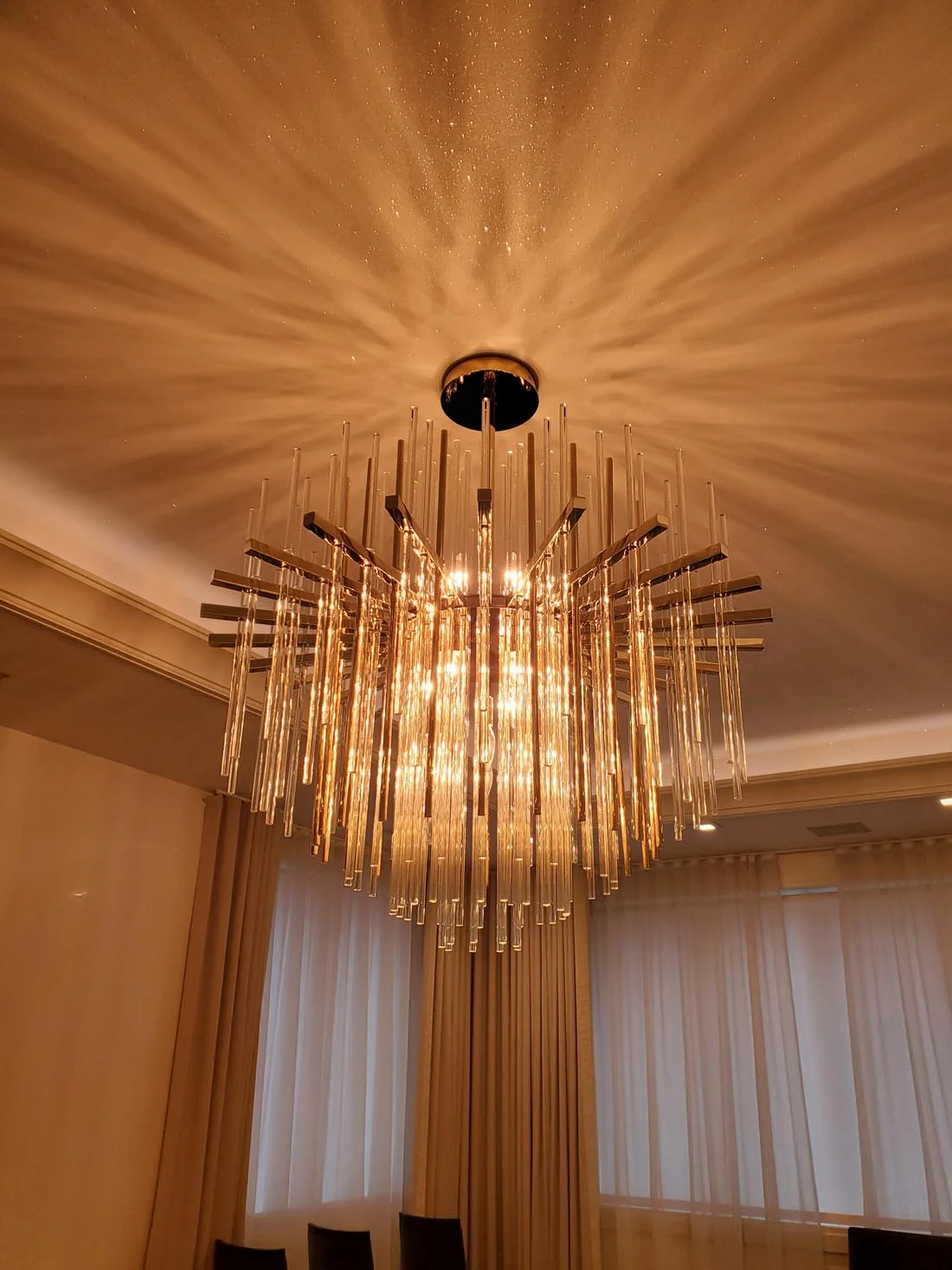exquisite chandelier lit