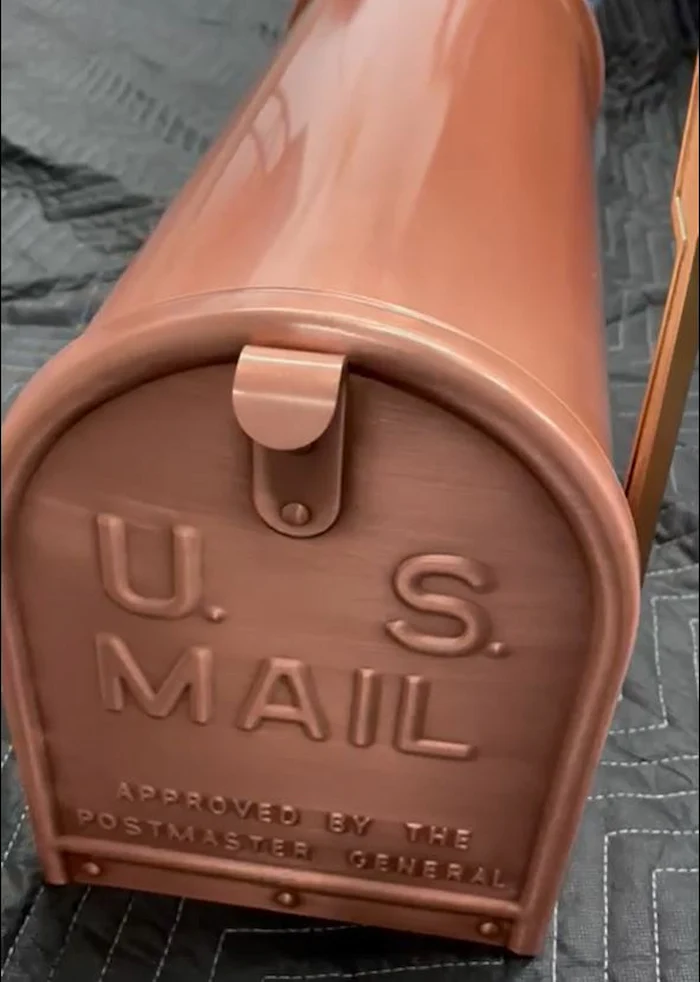 copper mailbox after restoration