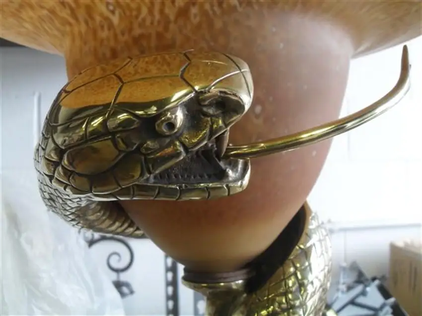 snake on lamp after polishing