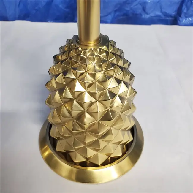 polished satin brass lamp base project