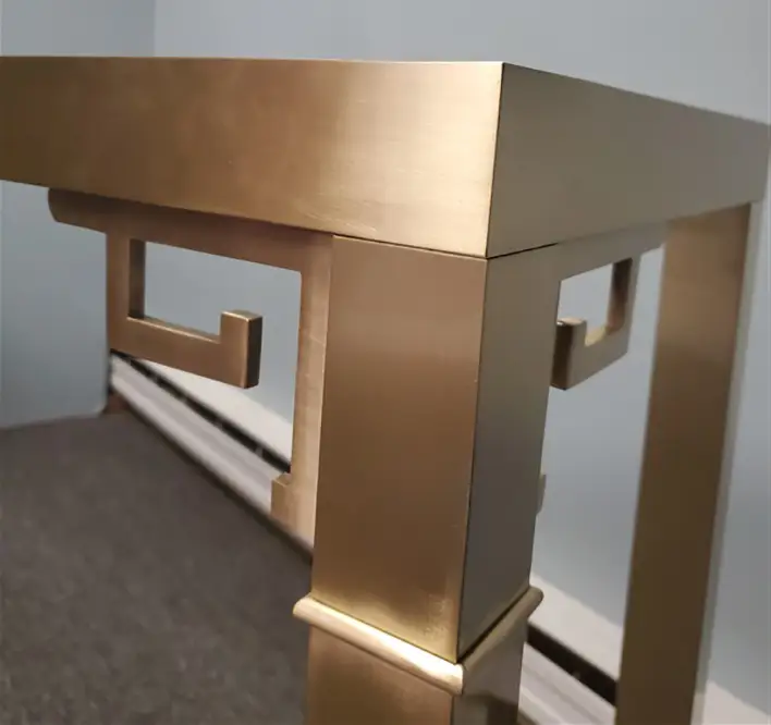 polished satin brass table project