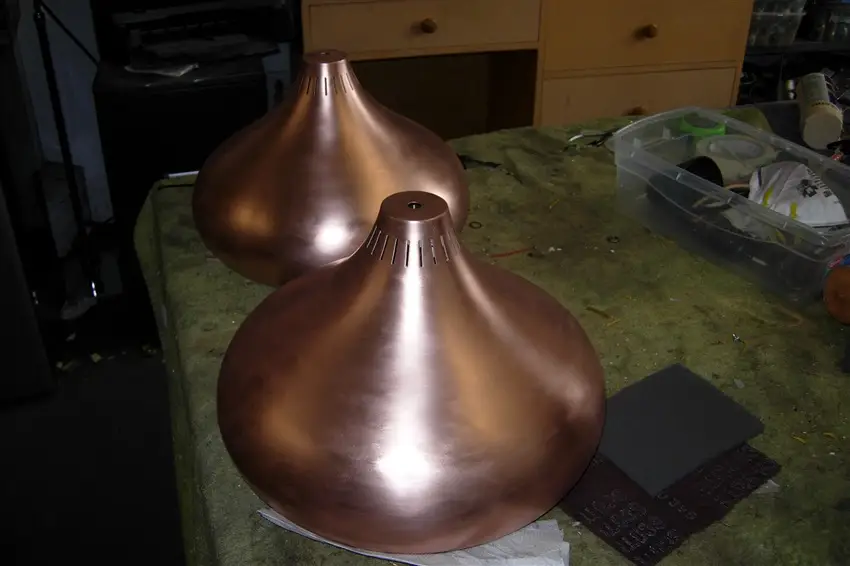 satin copper lighting