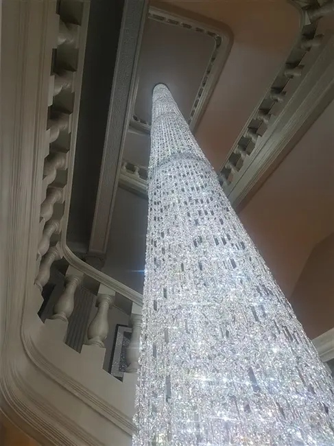 long, hanging chandelier at gramercy park