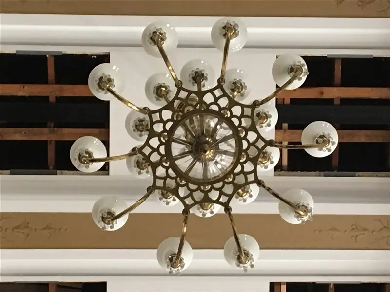 below angle view of chandelier